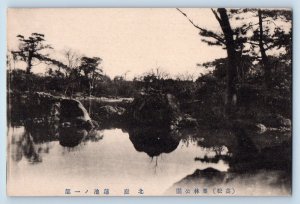 Japan Postcard View of Buichi Loike Lotus Garden c1910 Unposted Antique