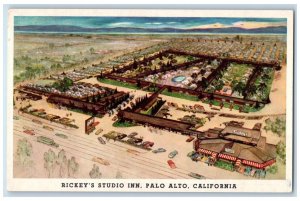 Bird's Eye View Of Rickey's Studio Inn Paso Alto California CA Vintage Postcard 