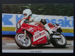 Isle of Man T.T. Races ALAN BATSON ON LOCITITE YAMAHA c1989 Postcard by Mannin