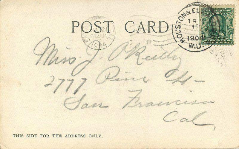 Alamo Plaza Post Office San Antonio Texas Tengg 1904 Postcard 947 Autos