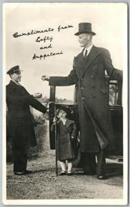 SMALLEST & TALLEST MEN LOFTY & SEPPETONI ANTIQUE REAL PHOTO POSTCARD RPPC