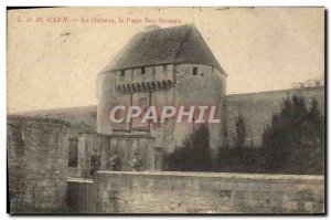 Old Postcard Caen Le Chateau Gate Bon Secours Army Soldiers