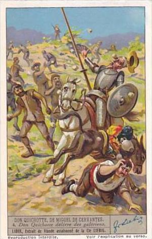 Liebig Vintage Trade Card S1334 Don Quixote II 1936 No 4 Don Quixotte delivre...