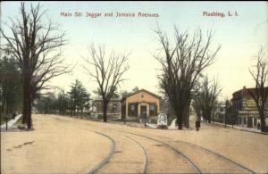 Flushing Queens Long Island NY Main S.t Jaggar & Jamaica Aves c1910 Postcard