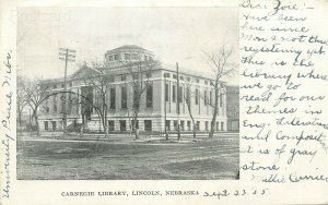 NE, Lincoln, Nebraska, Carnegie Library, Undivided Back