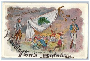 c1910's Independence Day Battle Of Bunker Hill Embossed Posted Antique Postcard