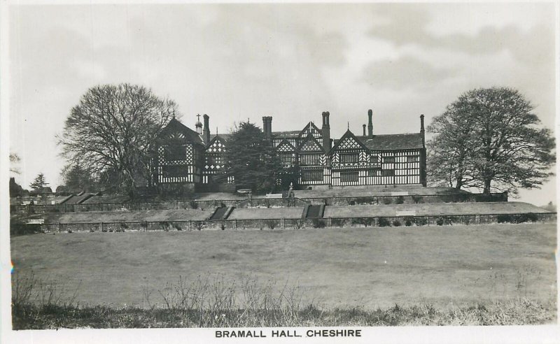 Postcard England Cheshire Bramall Hall country house timber frame architecture