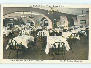Unused W-Border NEW ENGLAND ROOM RESTAURANT Manhattan - New York City NY u9393