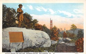 Little Round Top and Gen. Warren Statue Gettysburg, Pennsylvania PA s 