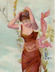 1880s Victorian Trade Cards Beautiful Women Lot Of 2 P81