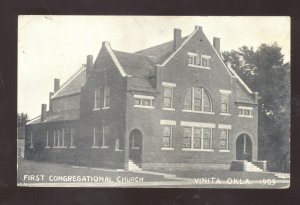 VINITA OKLAHOMA FIRST CONGREGATIONAL CHURCH VINTAGE POSTCARD 1910