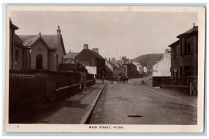 c1910's Main Street Horse Carriage View Patna Scotland UK RPPC Photo Postcard