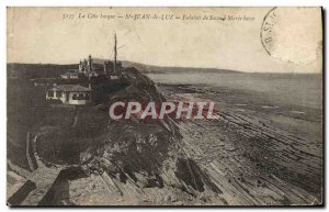 Old Postcard Saint Jean de Luz Socoa cliffs at low Maree