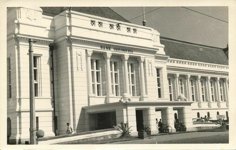 indonesia, JAVA JAKARTA, Bank Indonesia (1950s) RPPC Postcard 