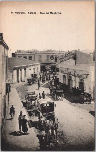 Morocco Oujda Rue de Maghrnia Vintage Postcard 03.83