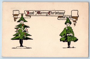 Kalispell MT Postcard Christmas Children Wearing Costume Arts Crafts 1913 Posted