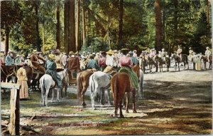 Yosemite CA Ready For The Trail People Horseback c1910 Postcard E89