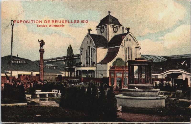 Belgium Brussels Exposition De Bruxelles 1910 Section Allemande Postcard C206