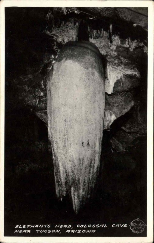 Vail Arizona AZ Colossal Cave Elephants Head c1930s-40s RPPC Real Photo Postcard