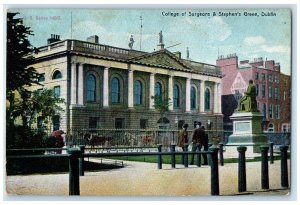 c1905 College of Surgeons & Stephen's Green Dublin Ireland Posted Postcard