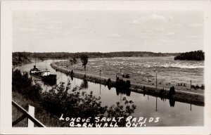 Cornwall Ontario Longue Sault Rapids Ship ON RPPC Postcard H58