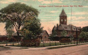 Vintage Postcard 1913 Michigan Central Passenger Station Bay City Michigan MI