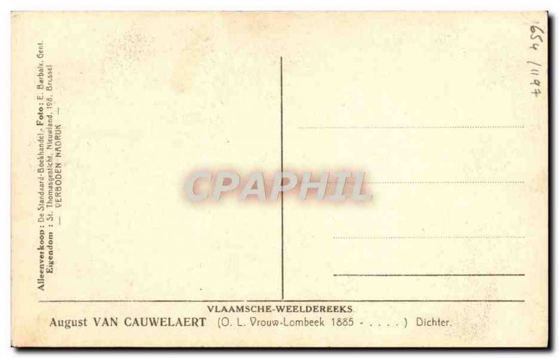 Old Postcard August Van Cauwelaert Dichter