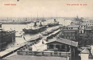 Port Said Egypt General View of Port Antique Postcard J40534