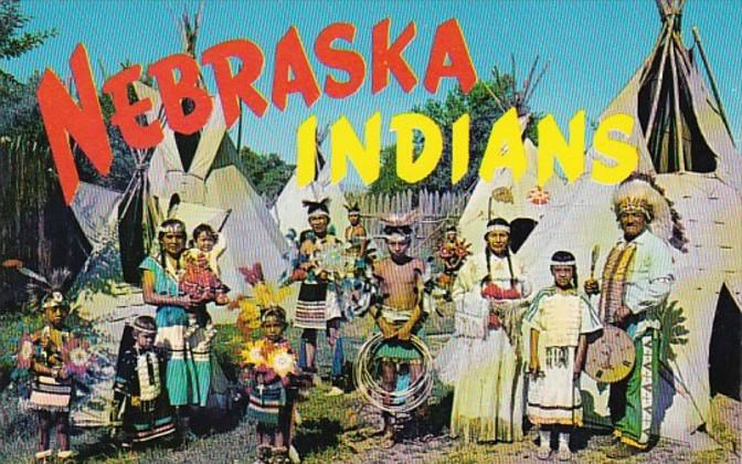 Nebraska Ogallala Chief Whitecalf and Sioux Indians In Colorful Native Costumes