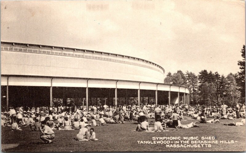 Symphonic Music Shed Tanglewood Berkshire Hills Massachusetts MA Postcard PM WOB 