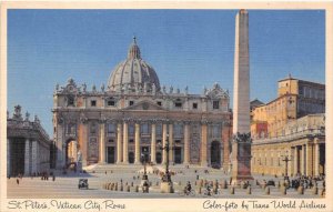 Italy Rome    St. Peter's Vatican City   TWA postcard