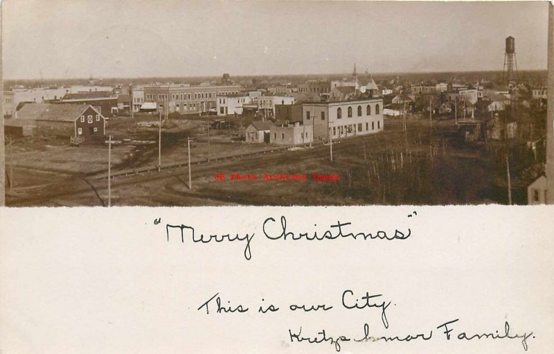 MN, Three River Falls, Minnesota, RPPC, Bird's Eye View Of Business Section