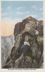 Mountain Climbing Canadian Rockies Antique Climbers Canada Postcard