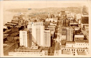 Real Photo Postcard Aerial View of Seattle Washington From LC Smith Building