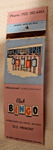 Club Bingo Las Vegas Nevada 20 Rear Strike Matchbook Cover