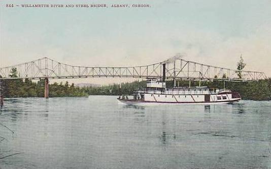 Oregon Albany Willamette River And Steel Bridge