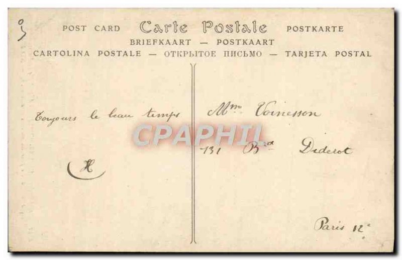 Old Postcard Paris Fire Brigade helmet for respiratory unbreathable environme...