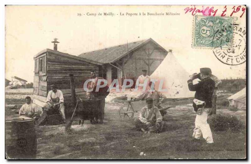 Old Postcard Camp de Mailly The mess has military butchery Militaria