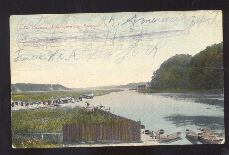 ROCHESTER NEW YORK IRONDEQUONT BAY VINTAGE POSTCARD STOVER MISSOURI NY