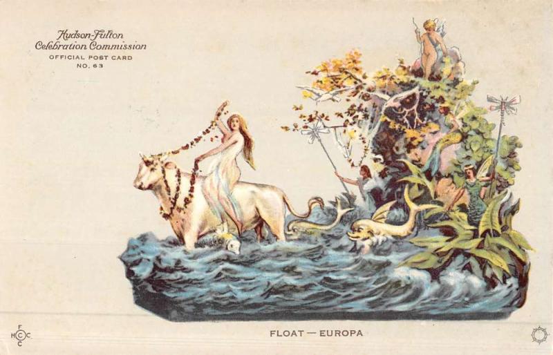 Hudson Fulton Celebration Europa Fantasy Float Parade Antique Postcard K51780