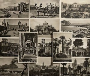 Italy Sicily PALERMO 1933 lot 14 real photo postcards ethnic types & topographic 