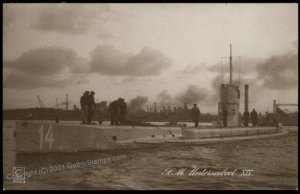 Germany WWI Submarine U-Boot U14  RPPC G65893
