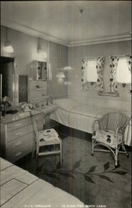 P&O Steamship Himalaya 1st Class Room Real Photo Postcard