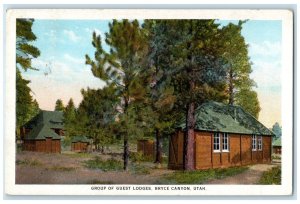 1937 Group Of Guest Lodges Dirt Pathways Tree Bryce Canyon Utah Vintage Postcard