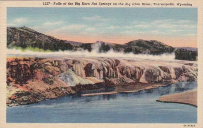 Wyoming Thermopolis Falls Of The Big Horn Hot Springs On Big Horn River Curteich