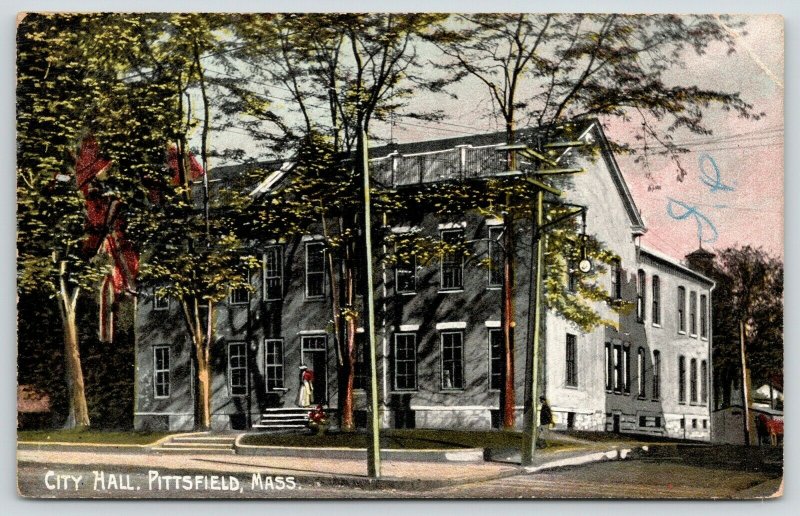 Pittsfield MA~Old City Hall (Now Bank Ins)~Church of Christ Congregational~1908 