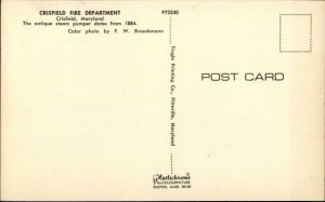Crisfield MD Fire Department c1950s-60s Postcard