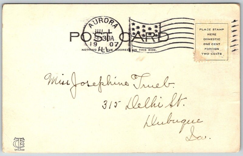 Aurora Illinois 1907 Postcard Aurora Public Library