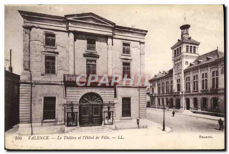 Old Postcard Theater and the city of Valencia & # 39hotel