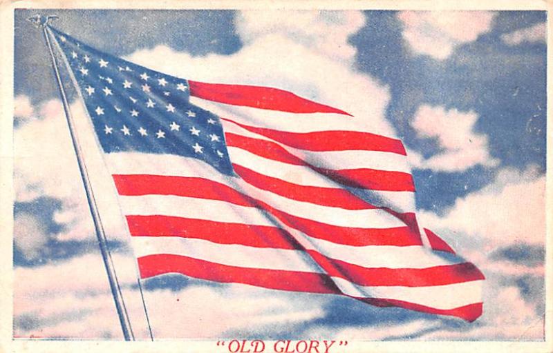 Post Card Old Vintage Antique USA Flag